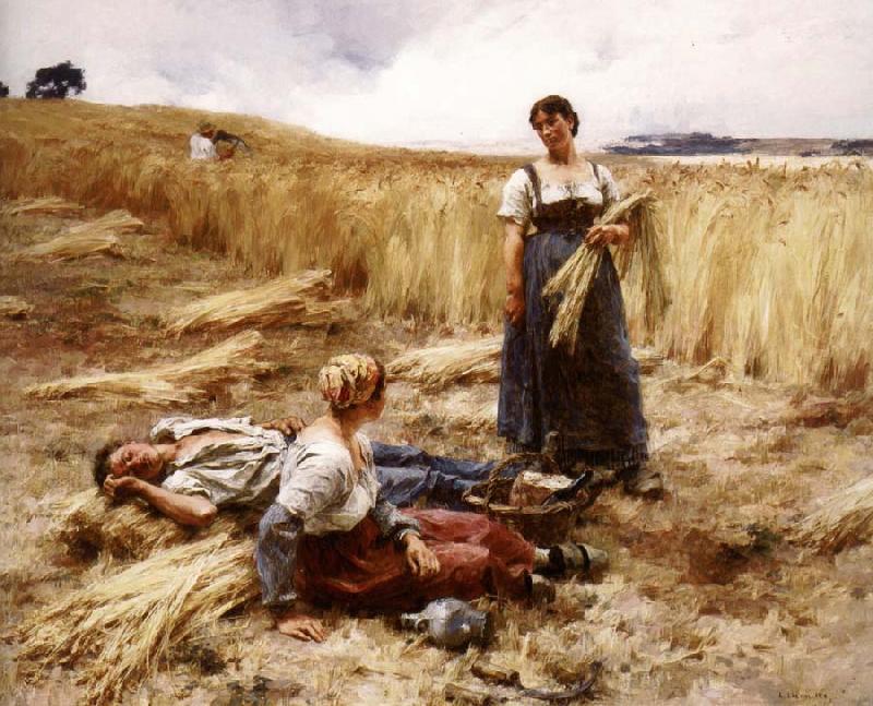 Leon Lhermitte Harvesters at Mount Saint-Pere oil painting picture